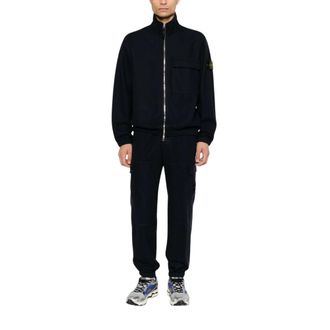 Stone Island Wool Nylon Flannel-TC Overshirt - Heren - Zomerjassen - Blauw - M - Nylon - Jassen