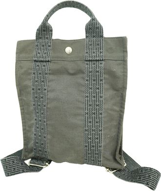 Herm&egrave;s Gray Nylon Backpack (Pre-Owned)