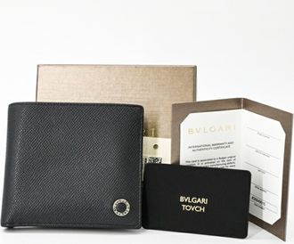 Bulgari Bvlgari Bvlgari Black Green Leather Wallet (Bi-Fold) (Pre-Owned)