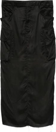 Rick Owens Gonna midi con frange - Nero