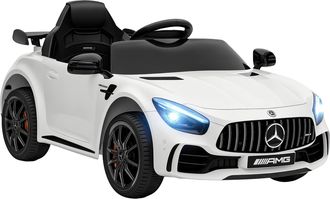 OEM Coche El&eacute;ctrico Para Ni&ntilde;os De +3 A&ntilde;os Mercedes-benz Amg Gtr Con Bater&iacute;a 12v Mando A Distancia Faros Bocina M&uacute;sica Blanco