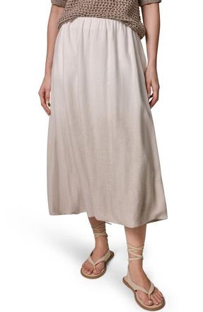 DKNY Dip Dye Bubble Hem Linen Blend Midi Skirt in Sandstone at Nordstrom, Size X-Small
