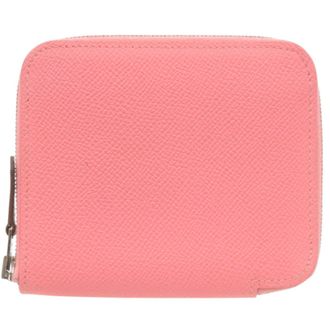 Herm&egrave;s Rose Confetti Epsom Leather Silk Coin Purse/Coin Case (Pre-Owned)