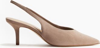 H&M Slingpumps aus Veloursleder - Beige