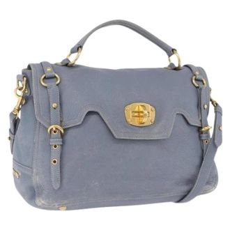 Miu Miu Pre-owned Hand Bag - Dames - Vintage Handtas - Blauw - ONE Size - Leer - Vintage