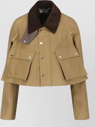 J.W.Anderson cropped barn jacket corduroy collar flap pockets
