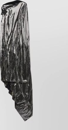 Balenciaga draped back midi dress with metallic effect
