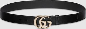 Gucci GG Marmont Thin Belt, Black, Leather