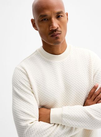 Le 31 Mens Embossed geo sweatshirt