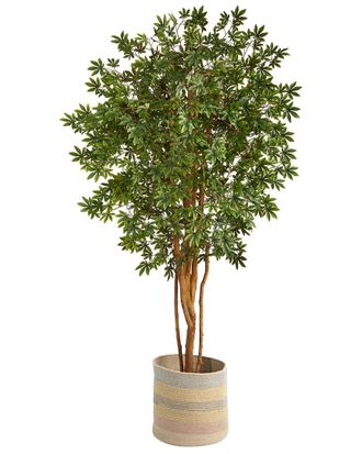 Nearly Natural Handmade 6Ft Japanese Maple Artificial Tree In Cotton Woven Planter