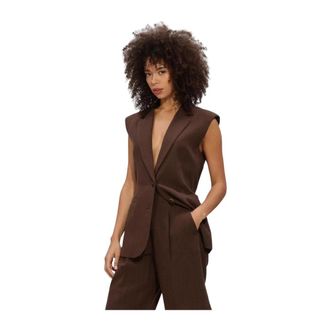 Notre-V Nv-Hilda Blazer - Dames - Blazers - Bruin - XS - Leer - Jassen