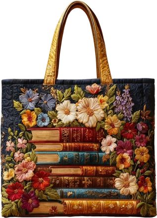 Generic Vintage Quilted Tote Bag Women Lightweight Travel Bag Purse Cotton Shoulder Tote Bag For Shopping Grocery & Beach Bag for Travel Beach Camping (A01)