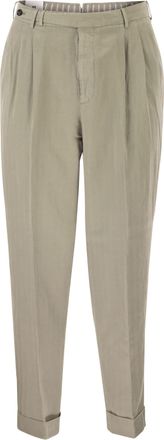 Pantaloni Torino Karottenhose aus Lyocell- und Leinenmischung