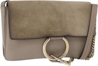 Chlo&eacute; Pre-owned Cross Body Bags, female, Beige, Size: ONE SIZE Pre-owned Suede Shoulder Bag