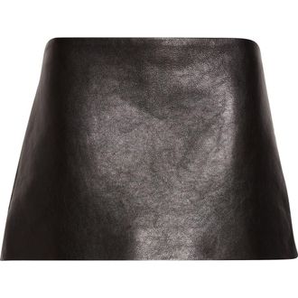 Khaite Jett Leather Miniskirt in Black at Nordstrom, Size 12