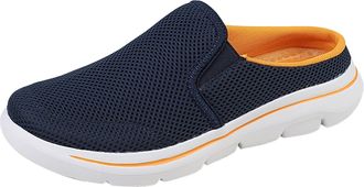 Generic Sporty Mules for Women Size 8 Wide Fit Walking Mule Sandals Sneaker Open Back Indoor Outdoor Nursing Shoes Ladies Mules Backless Slip on Shoes A/Dark 