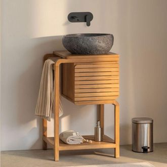 Sklum Conjunto De Mueble De Ba&ntilde;o En Madera De Teca Bradley Sklum