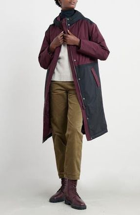 Seasalt Cornwall Chapel Rock Longline Waterproof Hooded Raincoat in Dark Hellebore/onyx at Nordstrom Rack, Size 12 Us / 16 Uk
