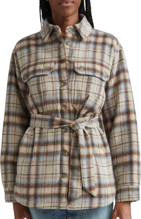 Veronica Beard Mikaela Plaid Shacket In Whisky Multi