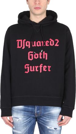 Dsquared2 Black Graphic Hood Sweatshirt