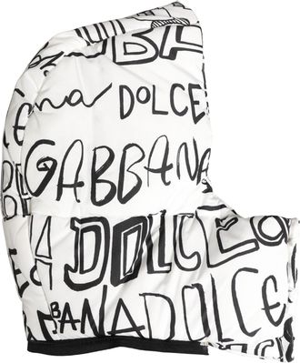 Dolce & Gabbana Mens White Logo Print Whole Head Wrap Capello Hat Polyester