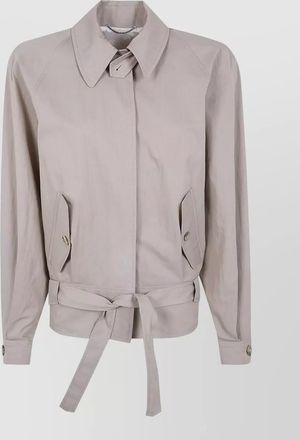Magda Butrym belted waist jacket collared neck pockets