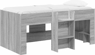 vidaXL Marco De Cama Alta Para Ni&ntilde;os Sonoma Gris 80 X 160 Cm Vidaxl