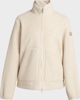 Moncler Men & apos;s Fleece Stand Collar Full-Zip Cardigan