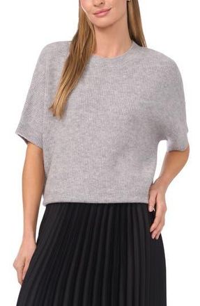 Halogen Short Sleeve Sweater in Light Heather Grey at Nordstrom Rack, Size X-Large