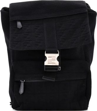 Fendi Fendiness Zucca medium rugzak met jacquard en mesh - Zwart