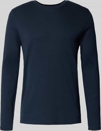 Mc Neal Longsleeve mit geripptem Rundhalsausschnitt in Dunkelblau, Größe XXXL