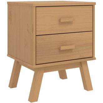 vidaXL Mesita De Noche Olden Madera Maciza De Pino Marr&oacute;n Vidaxl