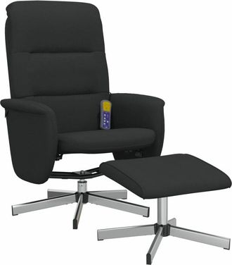 vidaXL Vidaxl - Sill&oacute;n Reclinable De Masaje Con Reposapi&eacute;s Tela Negro