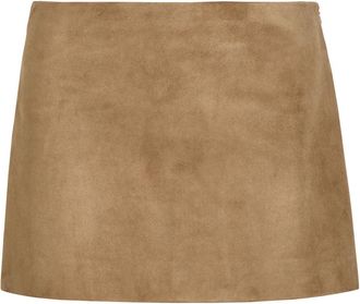 Khaite Jett Suede Mini Skirt - Khaki - 8 (UK12 / M)