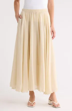 Max Studio Gauze Skirt in Natural at Nordstrom Rack, Size X-Large