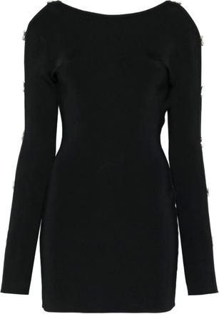DAVID KOMA cut-out long-sleeve mini dress - Black