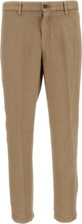 BRIGLIA 1949 Linen Slim-Fit Tailored Pants