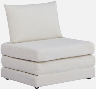 Sweeek Sill&oacute;n Convertible Colch&oacute;n Tejido Chenilla 1 Plaza, Fold, Blanco Roto, 198x81x71 Cm