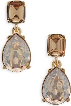 Oscar De La Renta Crystal Drop Earrings in Golden Shadow at Nordstrom