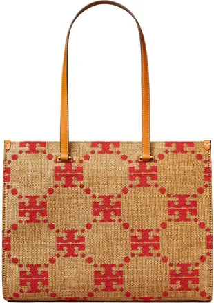 Tory Burch T Monogram Woven Tote in Natural at Nordstrom