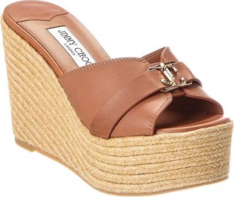 Jimmy Choo London Leda 100 Leather Wedge Sandal