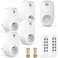 OEM Juego De 5 Enchufes Inal&aacute;mbricos Con Control Remoto - Alcance De 30 M - Incluye 2 Mandos A Distancia - Interruptor De Encendido/apagado - Carcasa De A