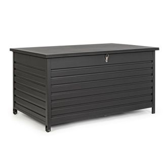 Konte Design Ba&uacute;l de jard&iacute;n de aluminio antracita, con ruedas
