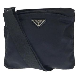 Prada Pre-owned Nylon Tessuto Triangle Logo Schoudertas - Dames - Pre-owned - Zwart - Maat: ONE Size Nylon