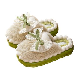 Generic Women Slippers Casual Micro Suede Plush Fleece Lined Closed Toe Slip On House Slippers for Ladies Indoor House