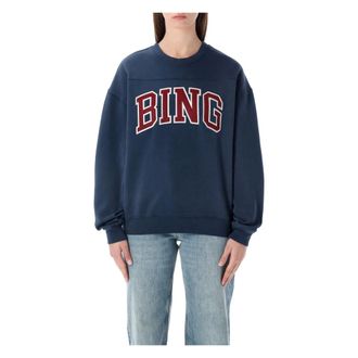 Anine Bing Hoodies & sweatvesten, Dames, Blauw, S, Katoen, Trenton Fleece