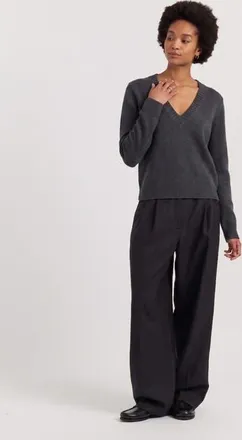 Chinti and Parker Wool-Cashmere V-Neck Sweater in Grey at Nordstrom, Size X-Small