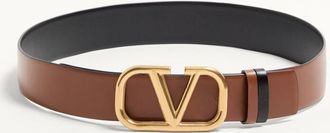 Valentino Garavani Cintura Reversibile VLogo Signature In Vitello Lucido 40 Mm Donna SELLERIA/NERO 065