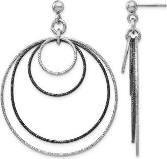 Diamond2Deal Sterling Silver Diamond-cut Drop Dangle Earrings