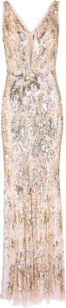 Jenny Packham Abito lungo Marion - Rosa